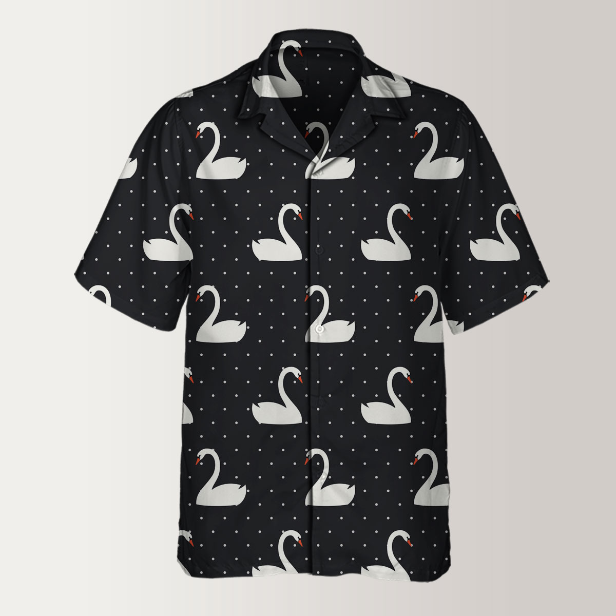 Polka Dots White Swan Monogram Hawaiian Shirt