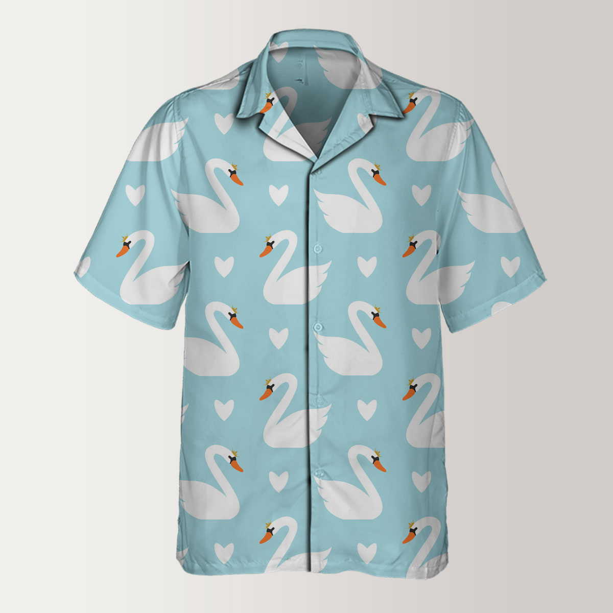 Royal White Swan Hawaiian Shirt