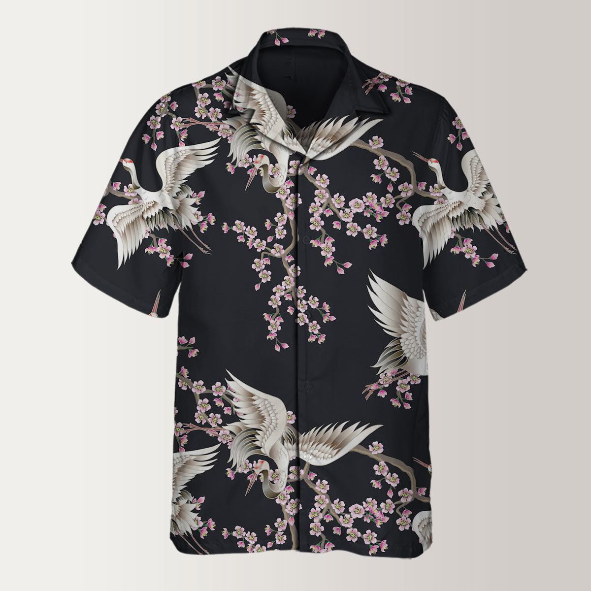 Sakura Flower Crane Hawaiian Shirt