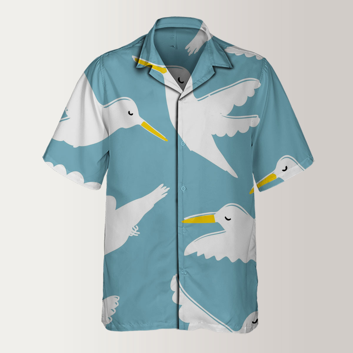 Sleeping Cartoon Seagull Hawaiian Shirt