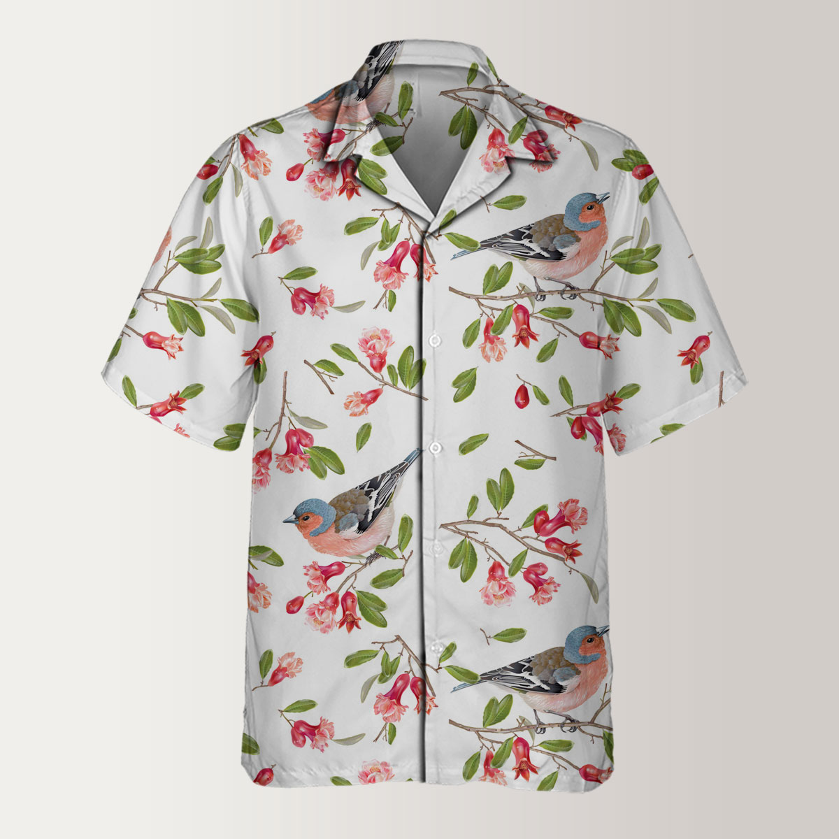 Spring Finch Couple Hawaiian Shirt