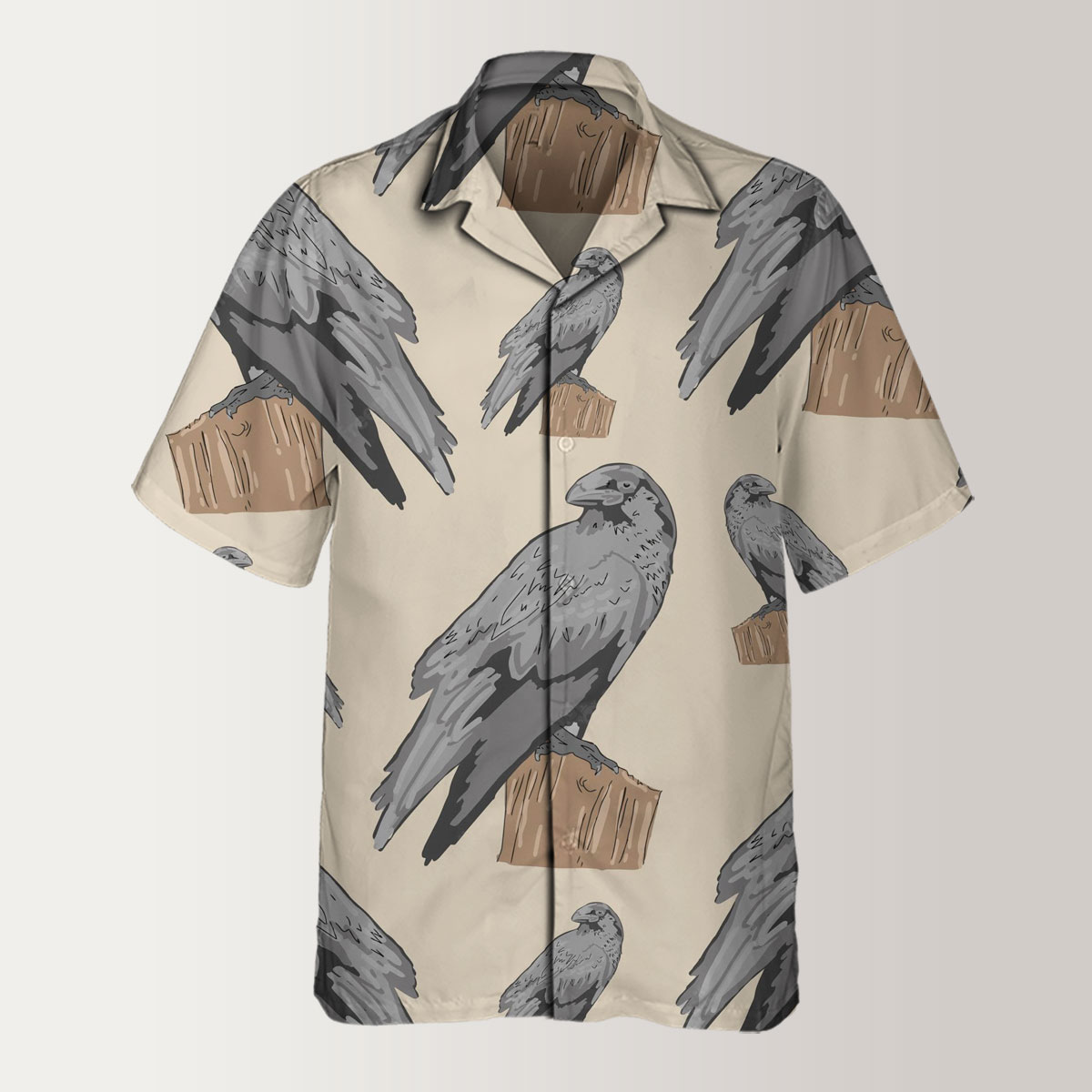Standing Gray Crow Hawaiian Shirt