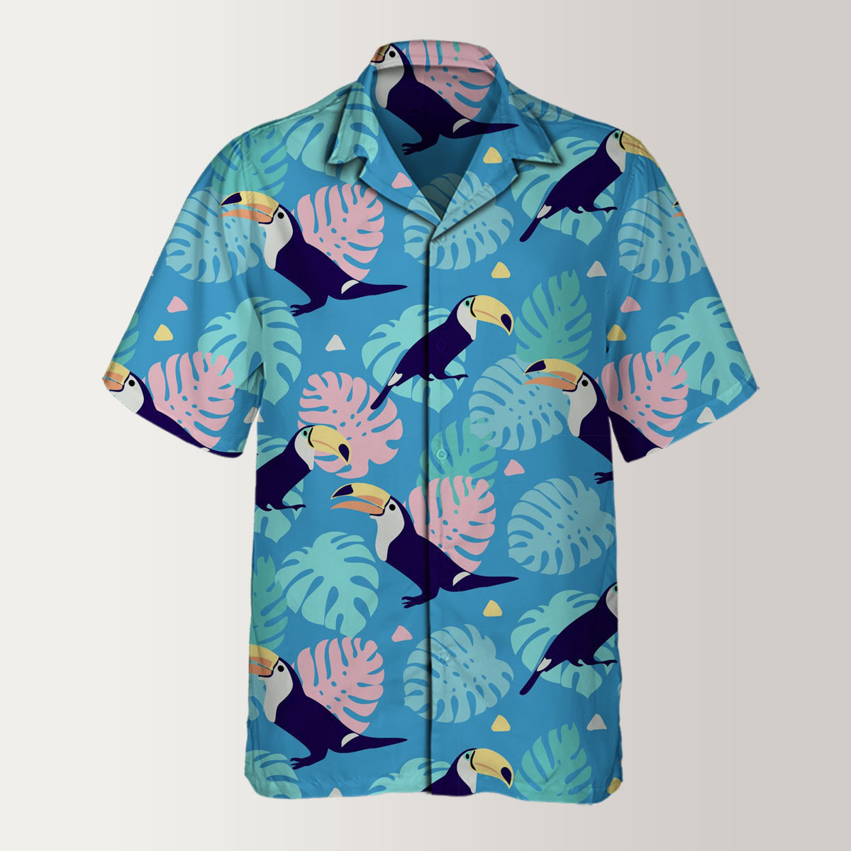 Toucan On Blue Background Hawaiian Shirt