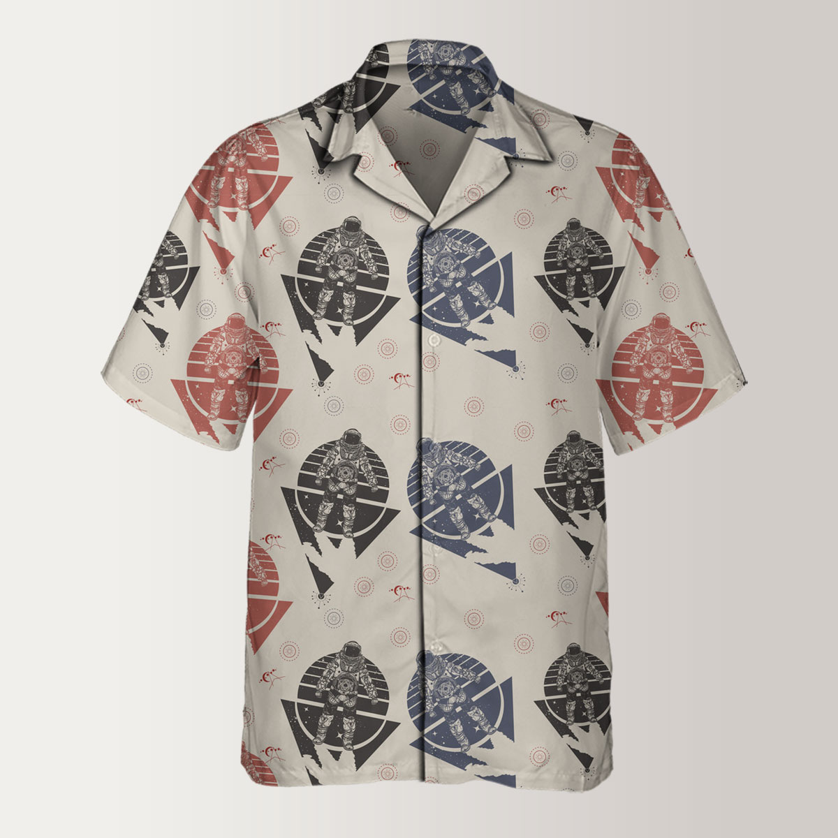 Vintage Astronaut On Beige Background Hawaiian Shirt