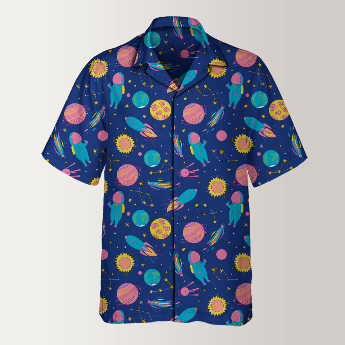 Watercolor Astronaut Hawaiian Shirt