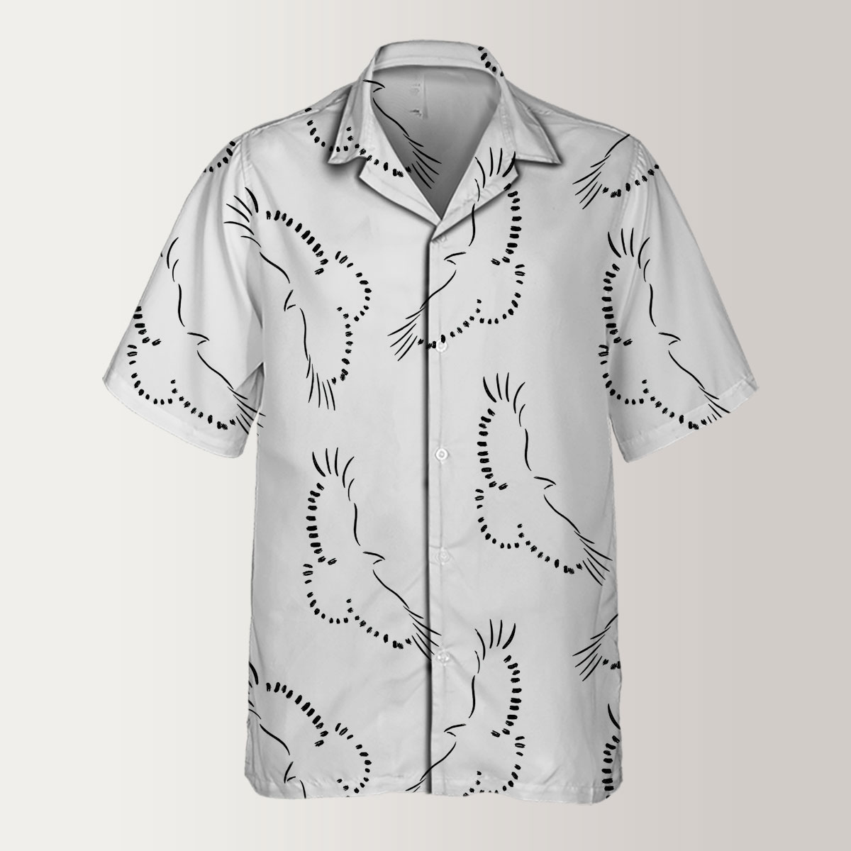 White Art Raven Hawaiian Shirt