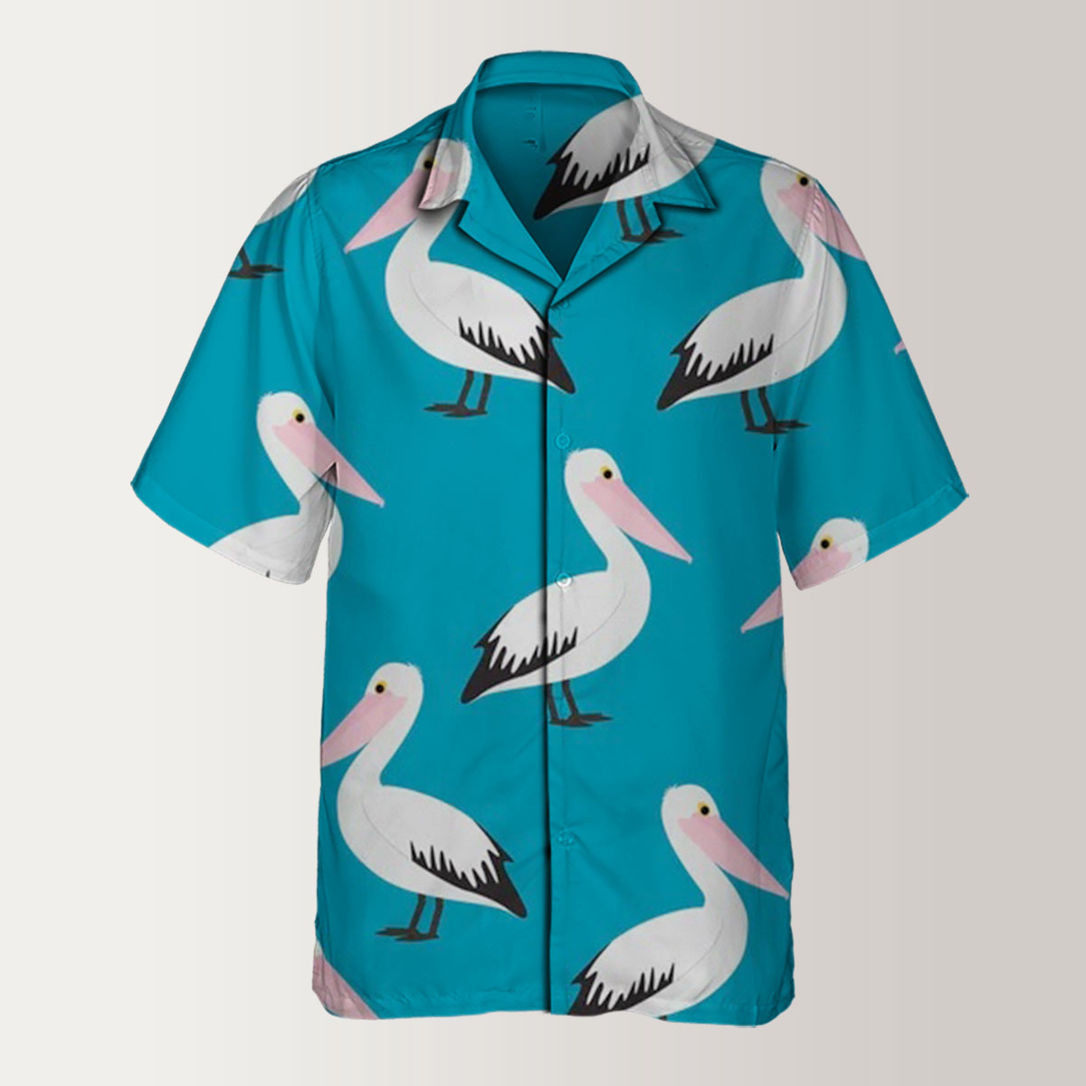 White Pelican Monogram Hawaiian Shirt
