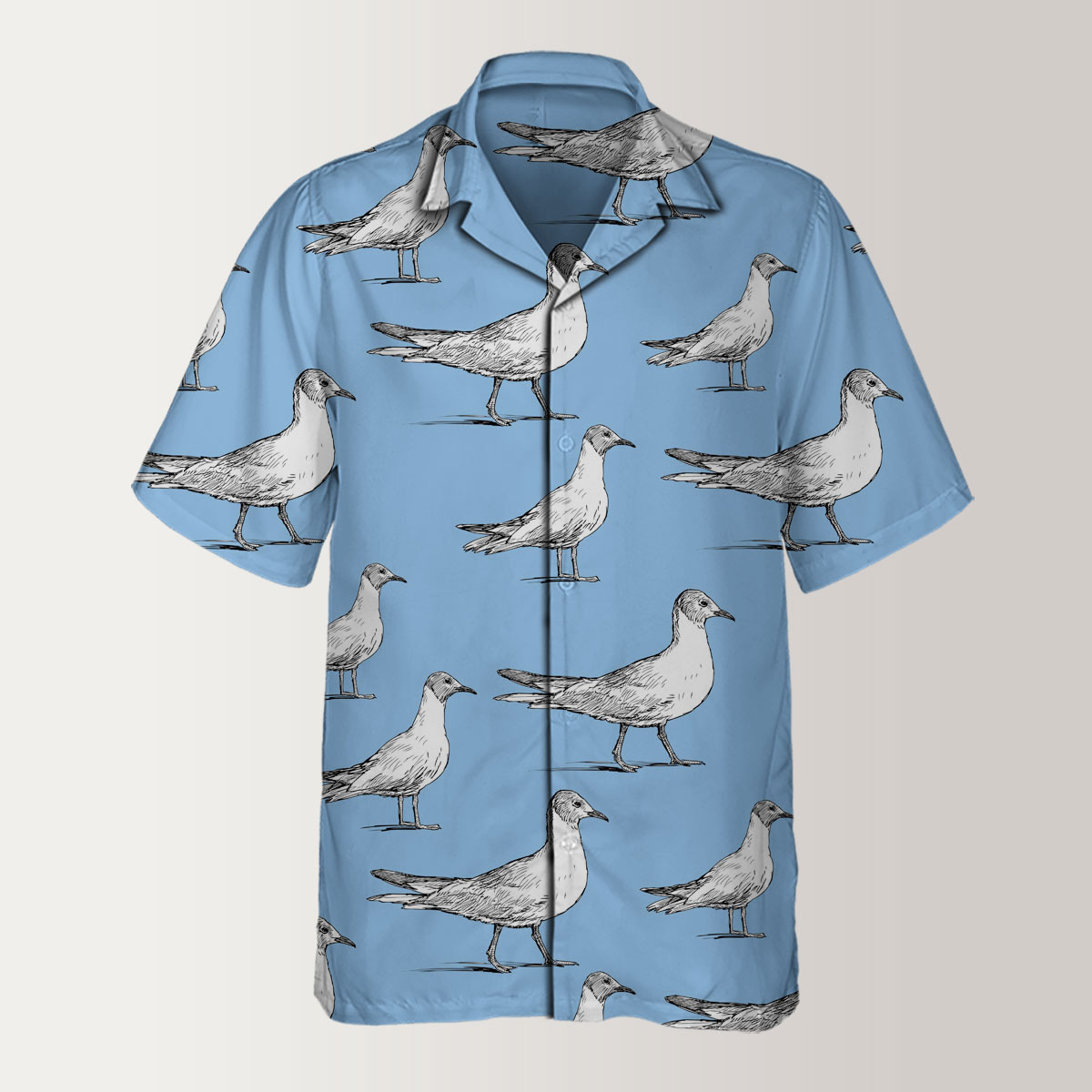 White Seagull Art Hawaiian Shirt