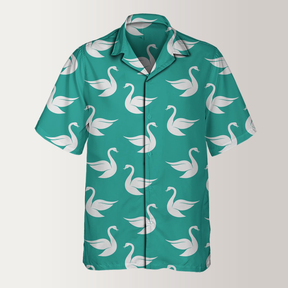 White Swan Symbol Monogram Hawaiian Shirt