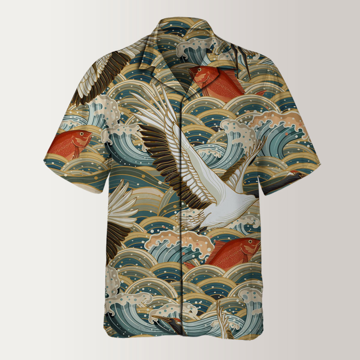 ic Ocean Crane Hawaiian Shirt