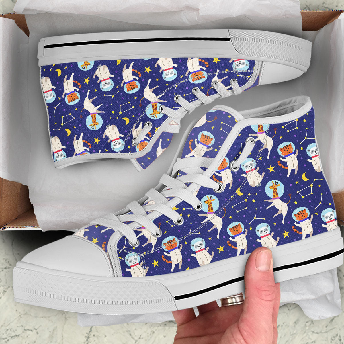 Astronaut Animals High Top Shoes