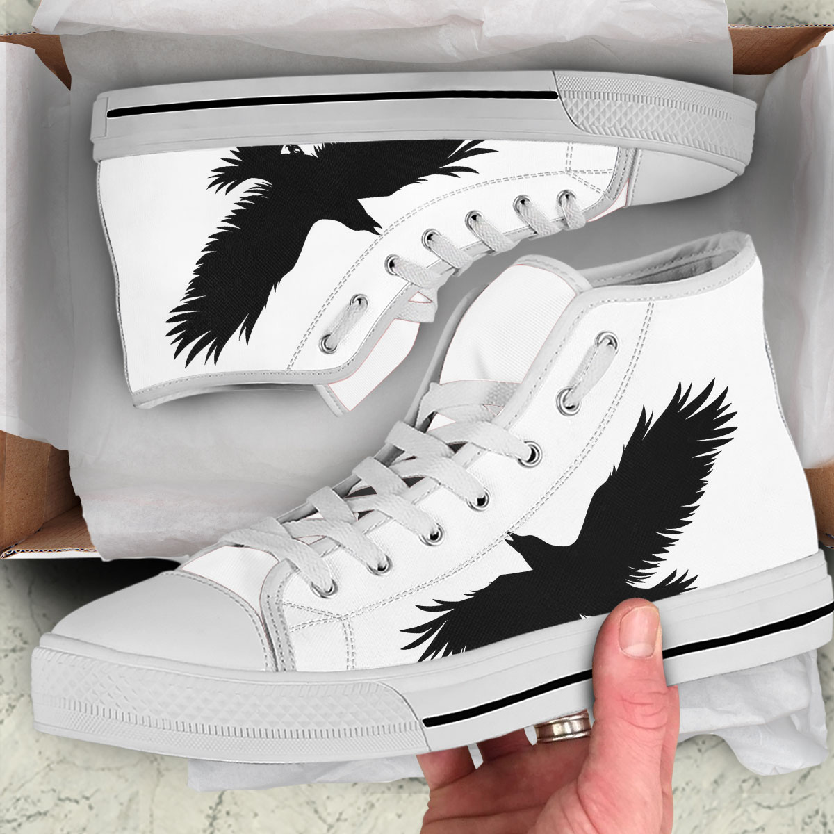 Iconic Flying Raven High Top Shoes
