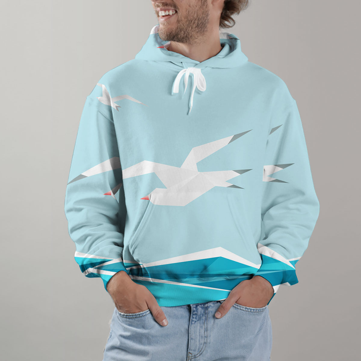 Flying Over Sea Seagull Hoodie