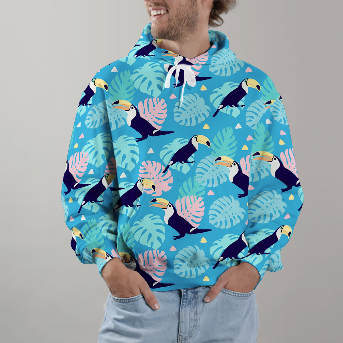 Toucan On Blue Background Hoodie