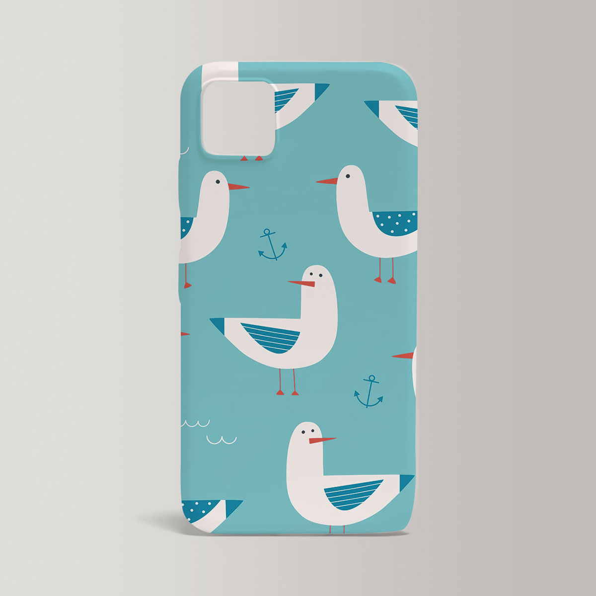 Blue Cartoon Seagull Iphone Case
