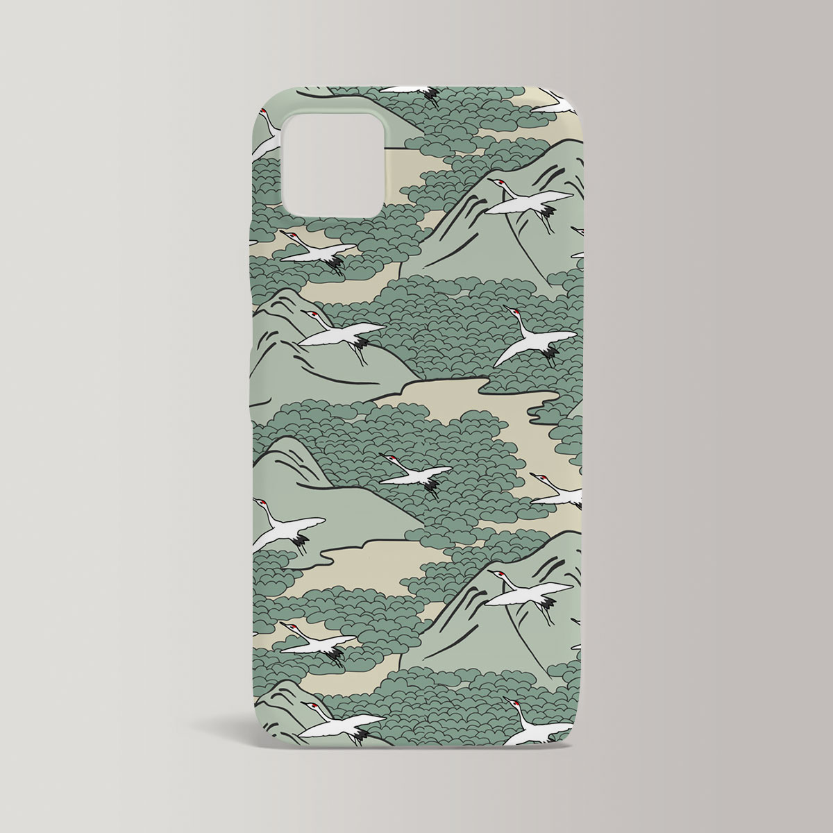 Crane Flying Over Mountain Iphone Case