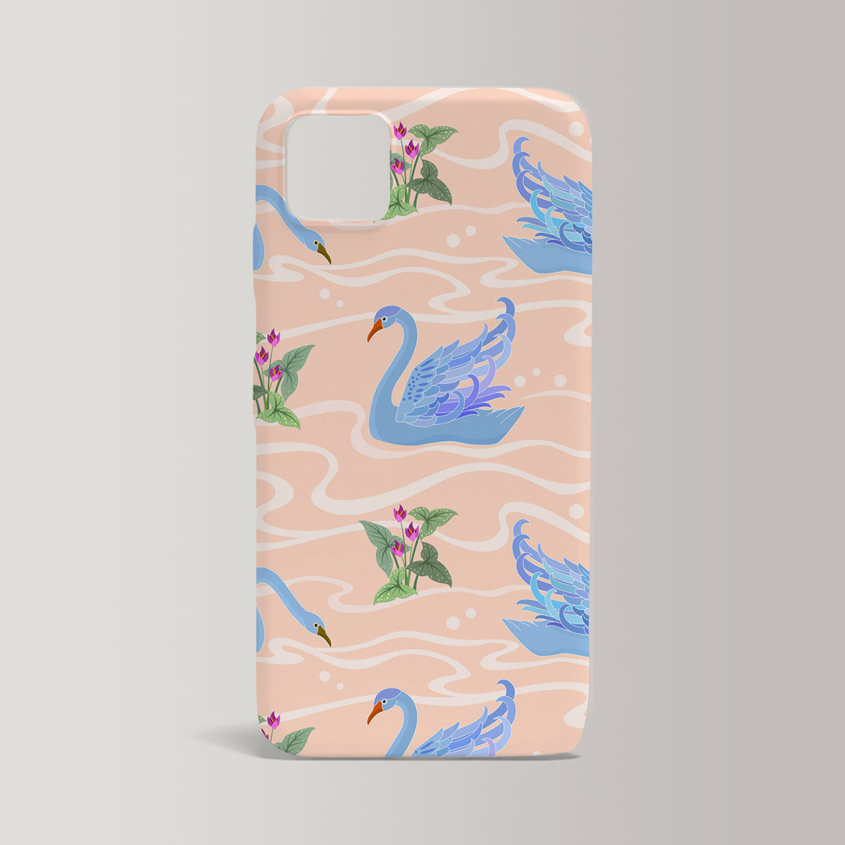Floating Blue Swan Iphone Case