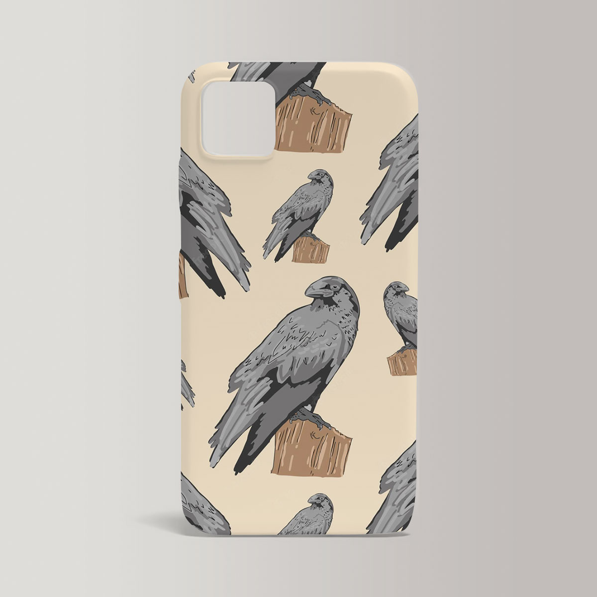 Standing Gray Crow Iphone Case