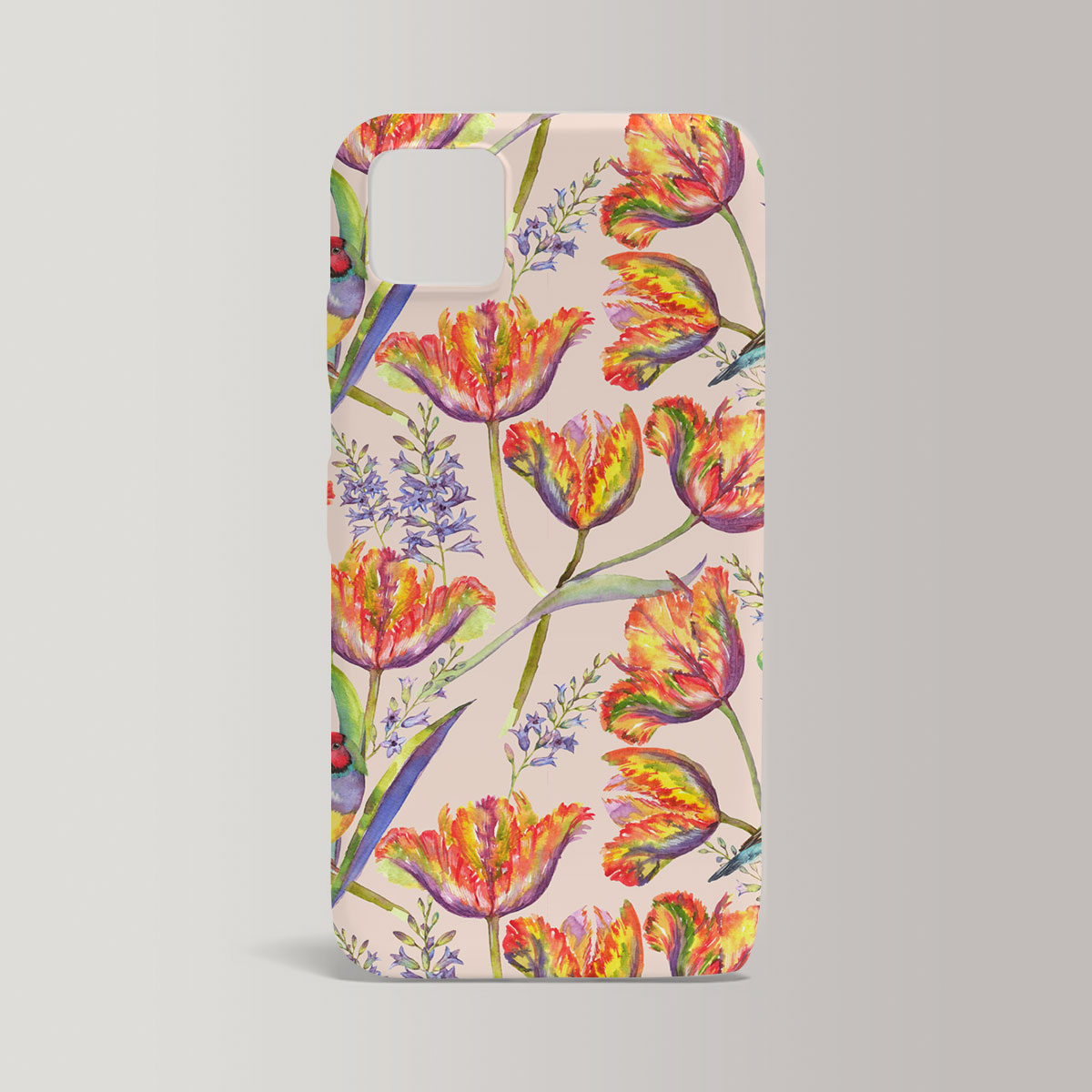 Tulips Floral Gouldian Finch Iphone Case