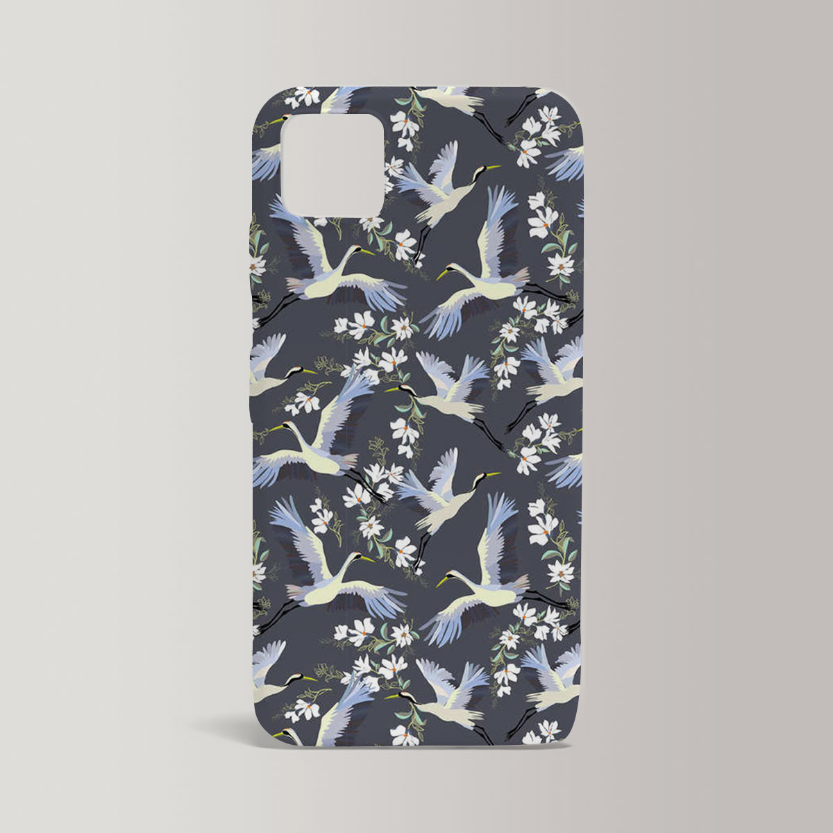 White Flower Crane Iphone Case