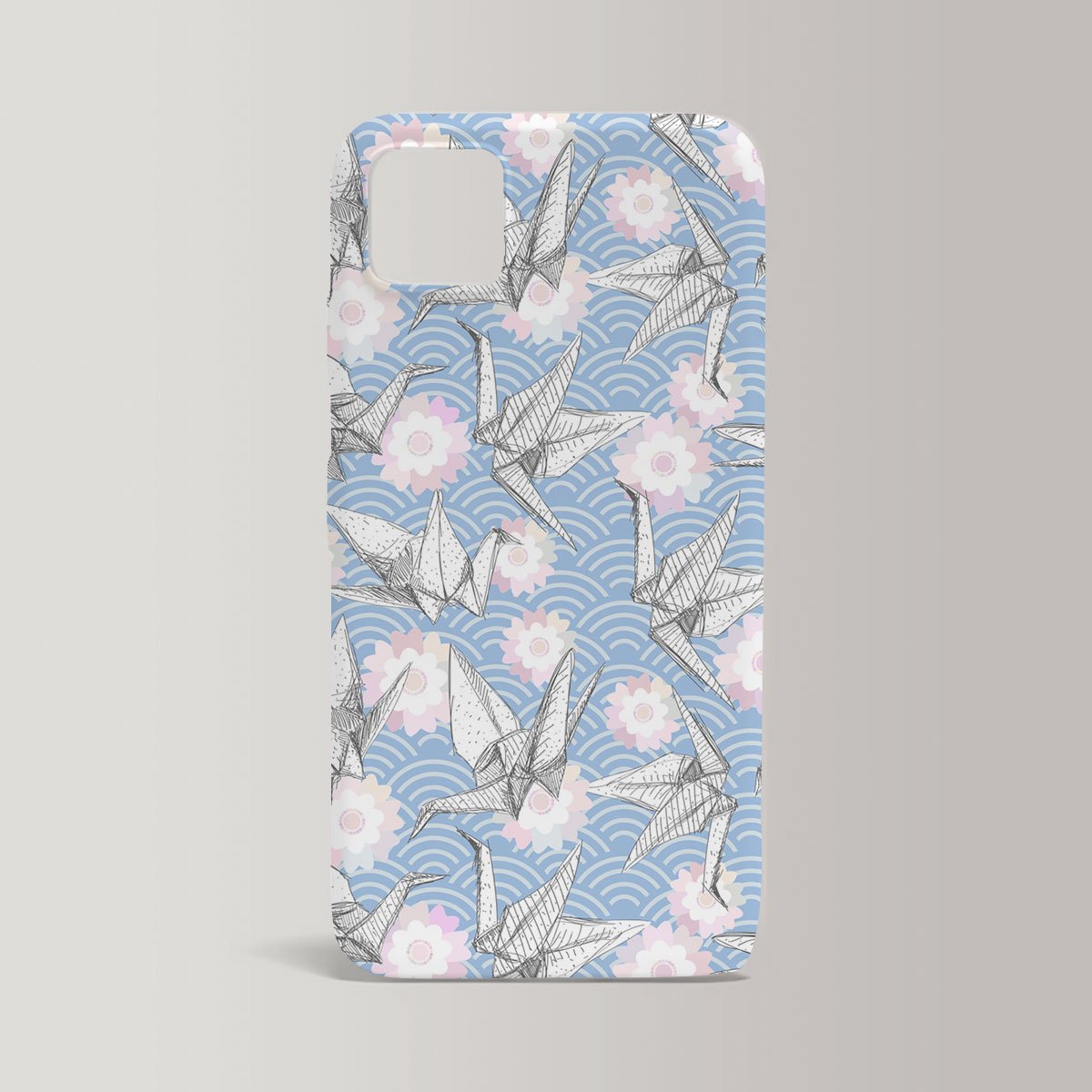 White Origami Paper Crane Iphone Case