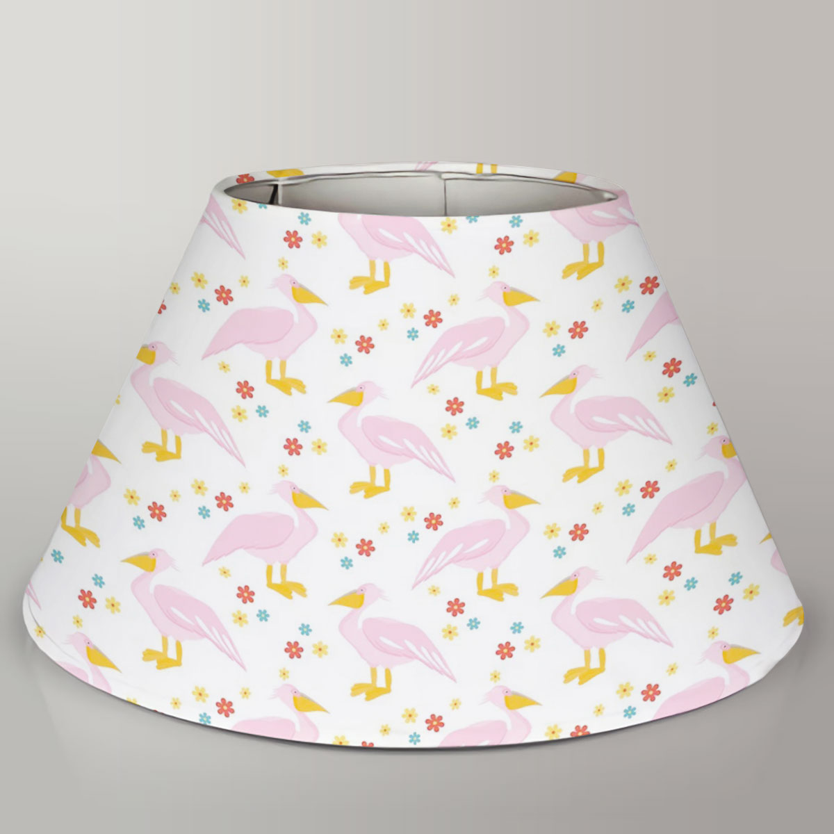 Floral Pink Pelican Lamp Cover