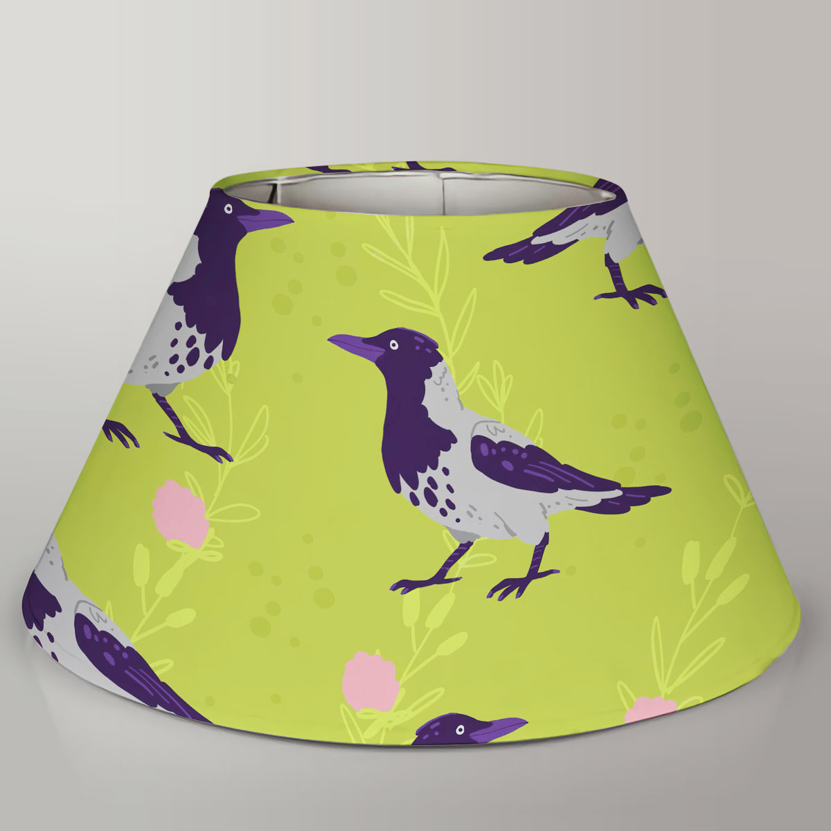 Floral Wild Crow Lamp Cover