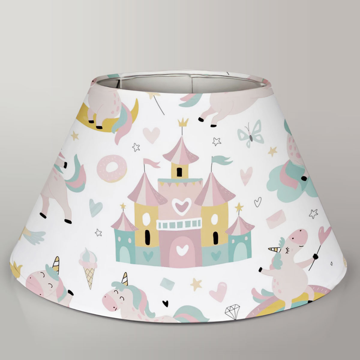 Funny Unicorn With Rainbow Castle Lamp Cover