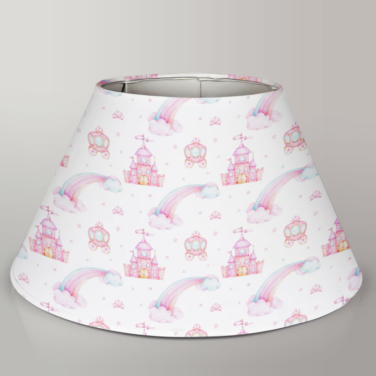 Seamless Pattern With Rainbow, Carriage And Castle Lamp Cover