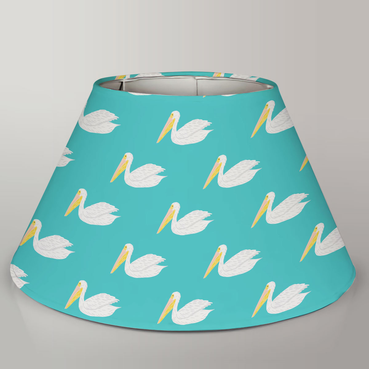 Sitting Pelican On Blue Lamp Cover