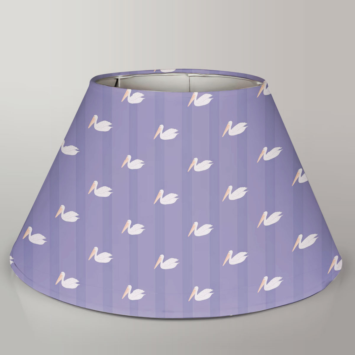 Sitting Pelican On Purple Lamp Cover