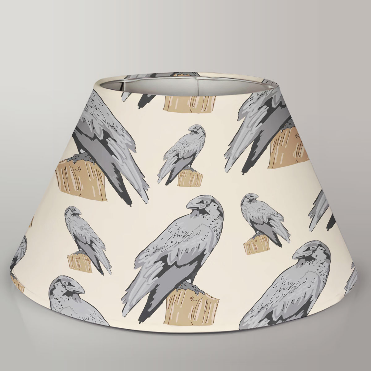 Standing Gray Crow Lamp Cover