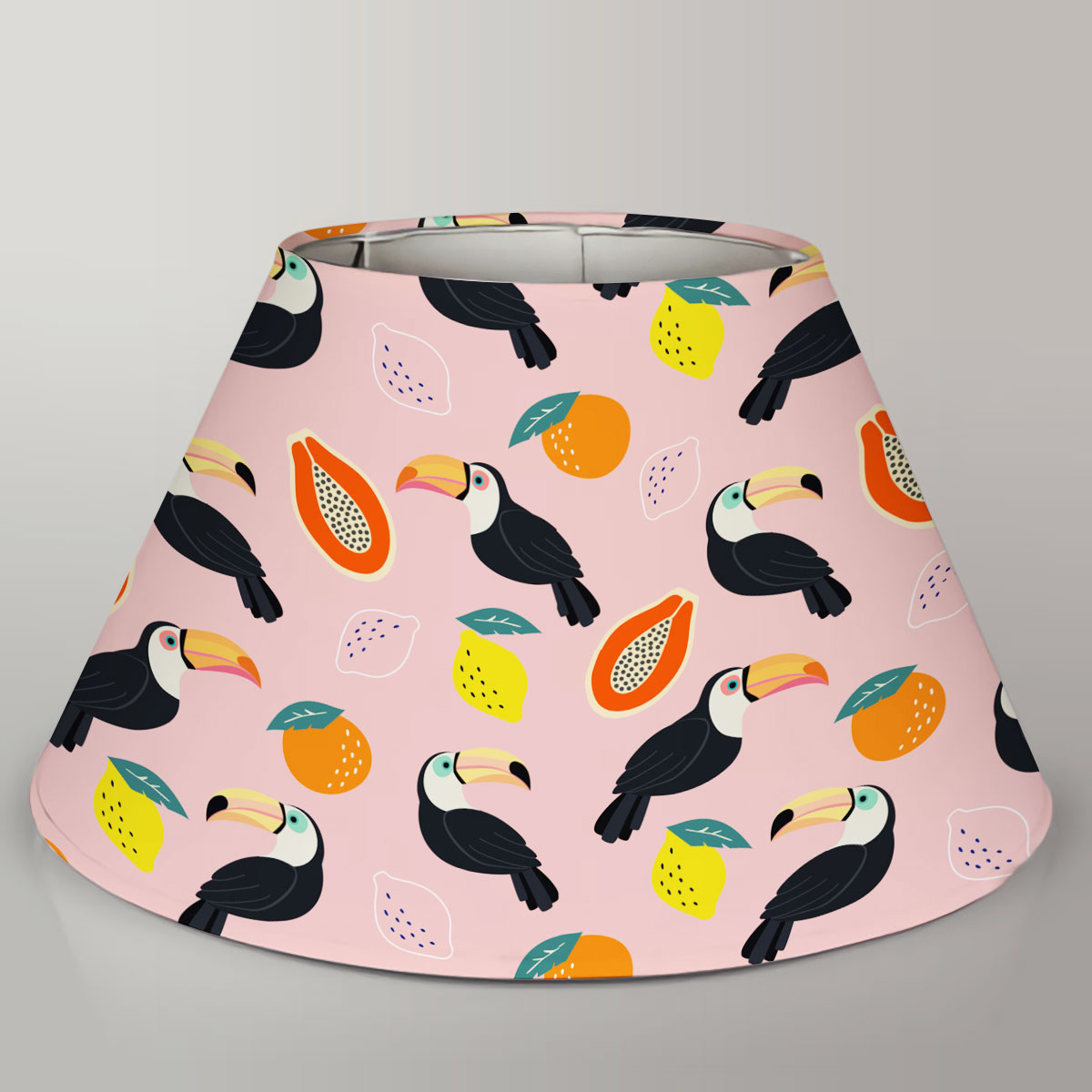 Toucan Tropical Pink Fruits Lamp Cover