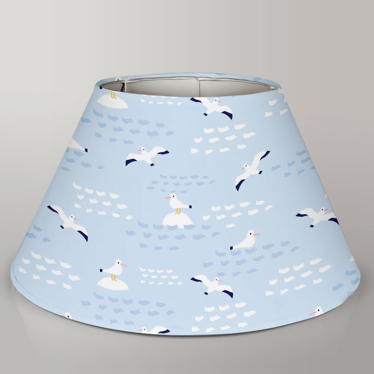 White Blue Seagull Lamp Cover