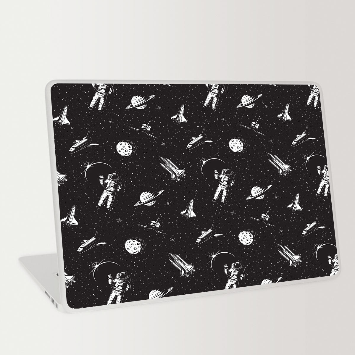 3D Black And White Astronaut Laptop Skin