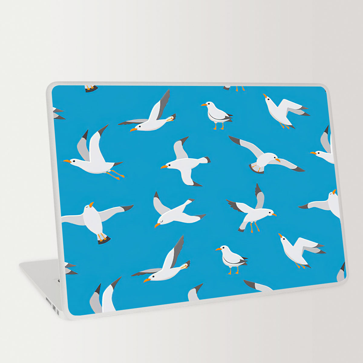 Blue Monogram Seagull Laptop Skin