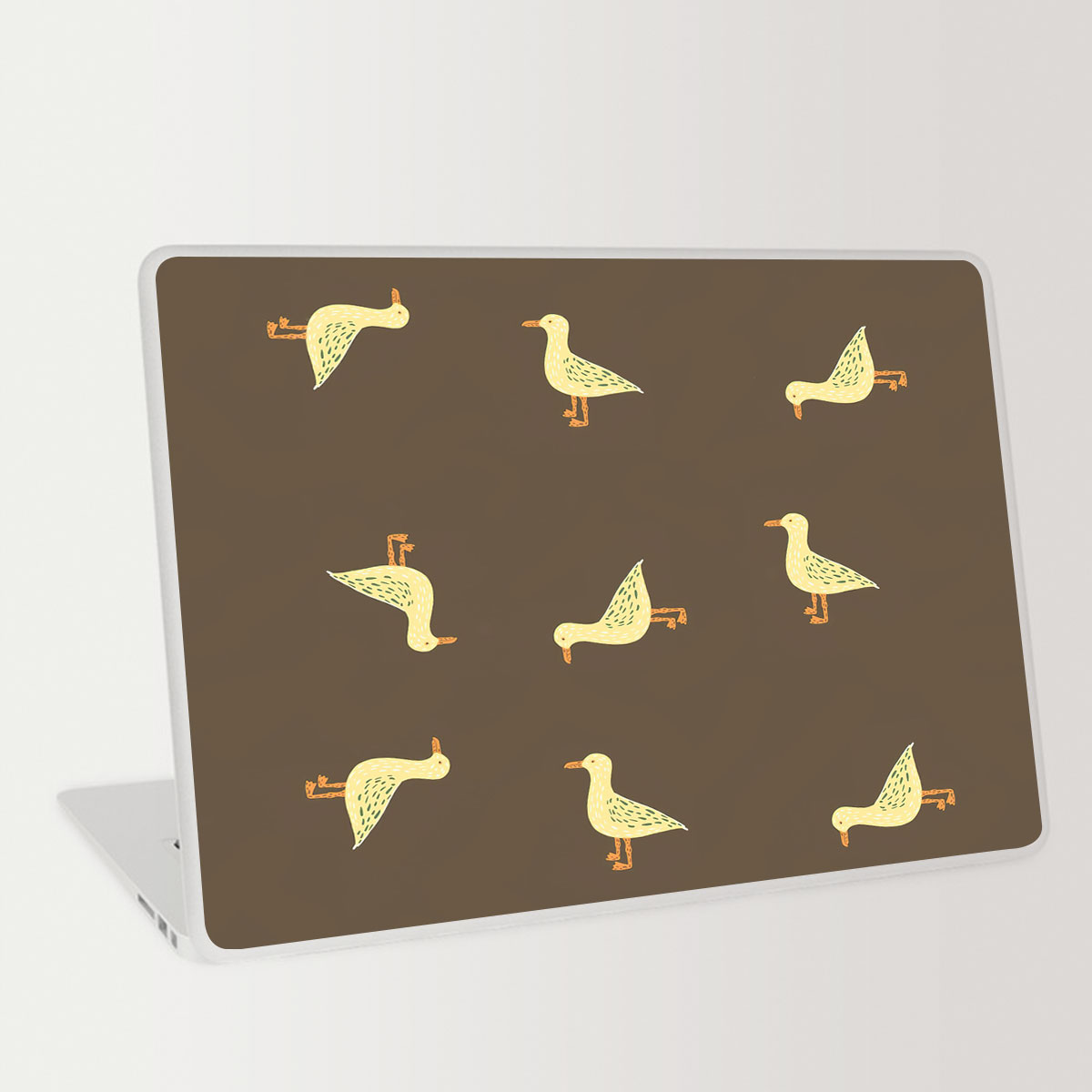 Brown Background Monogram Seagull Laptop Skin