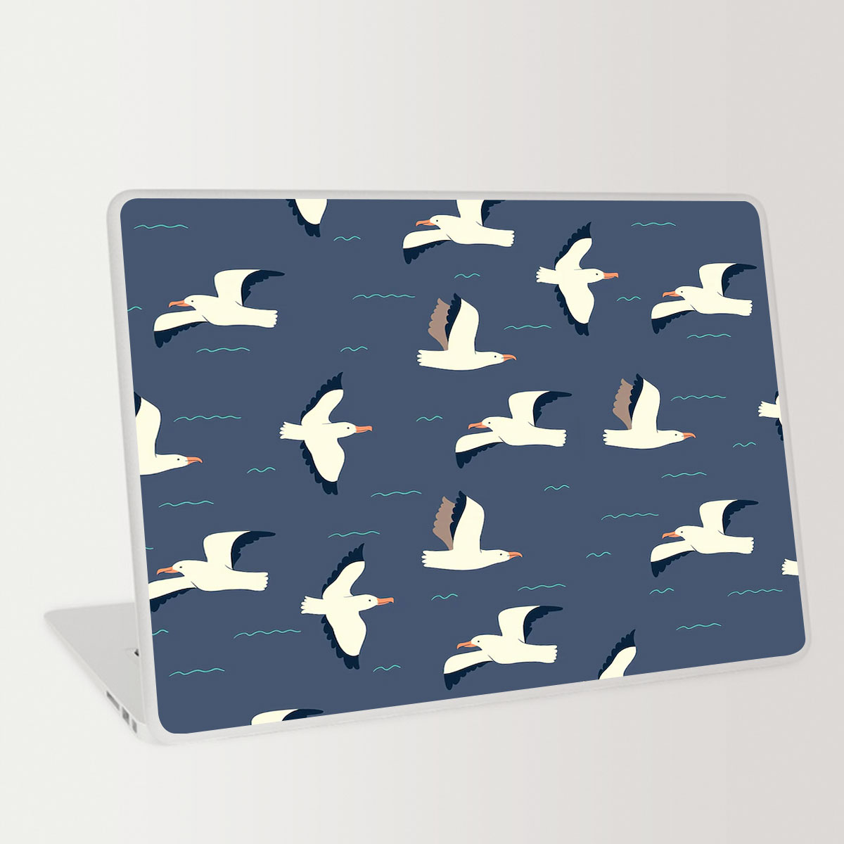 Cartoon Flying Seagull Laptop Skin