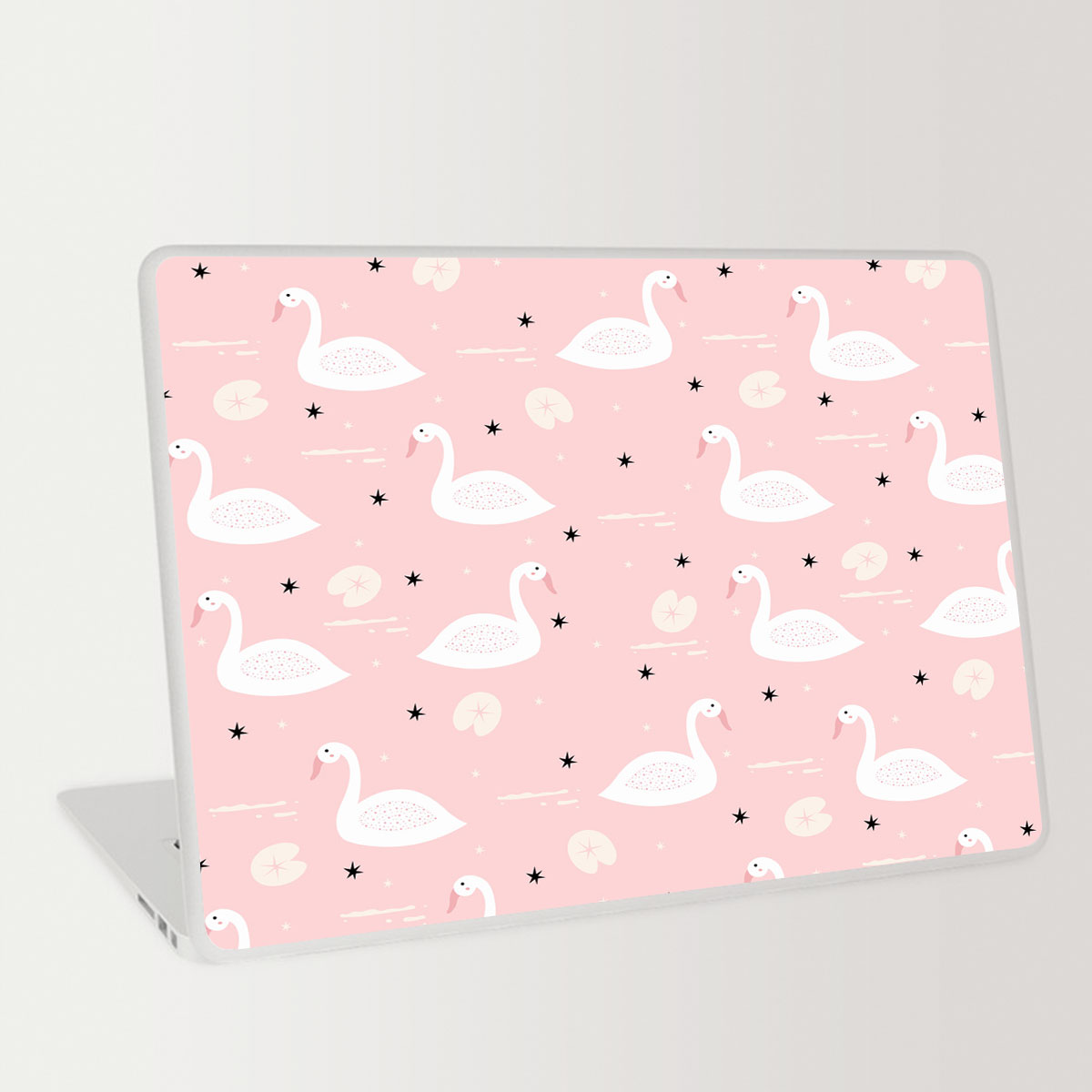 Cartoon Pink Swan Laptop Skin