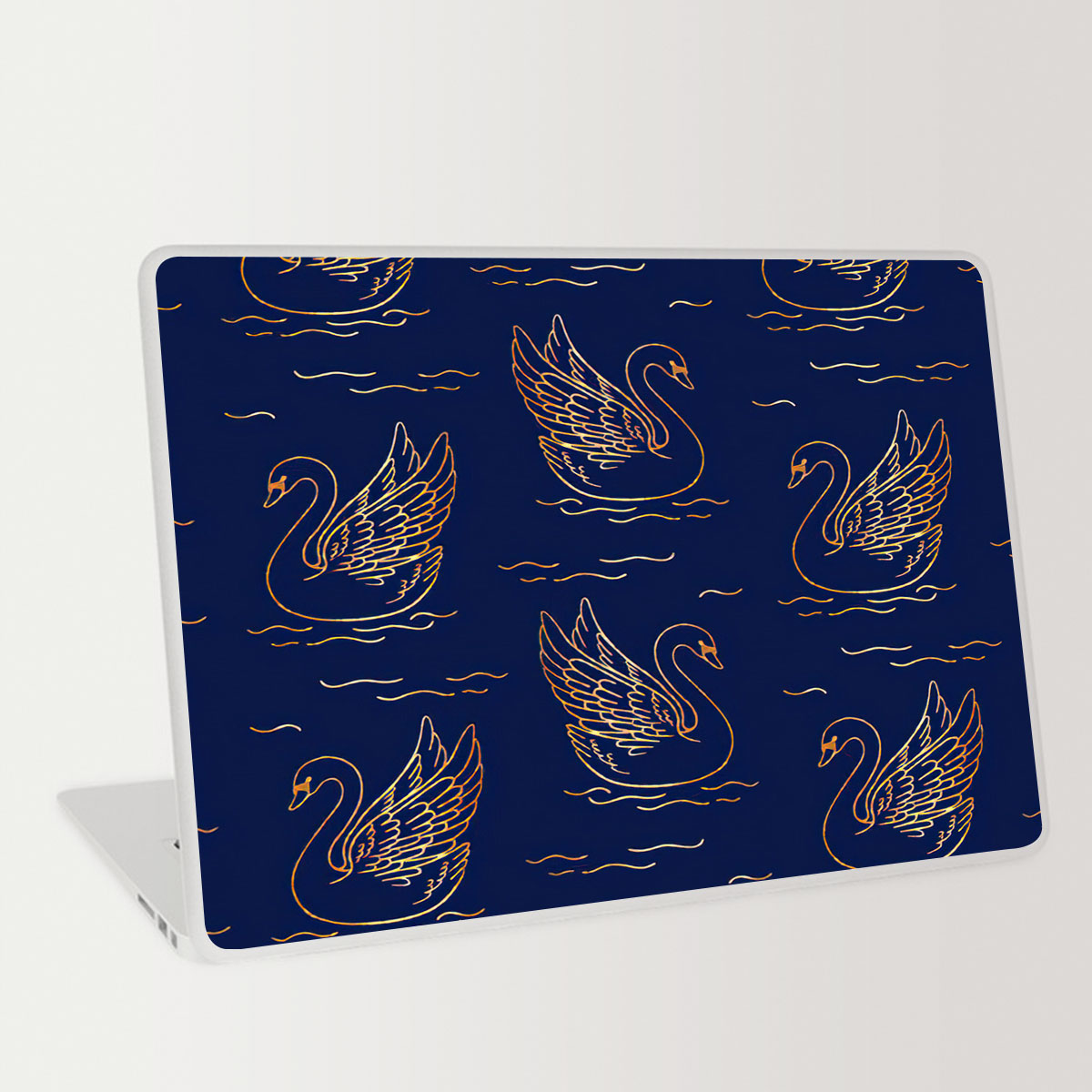 Floating Golden  Swan Art Laptop Skin