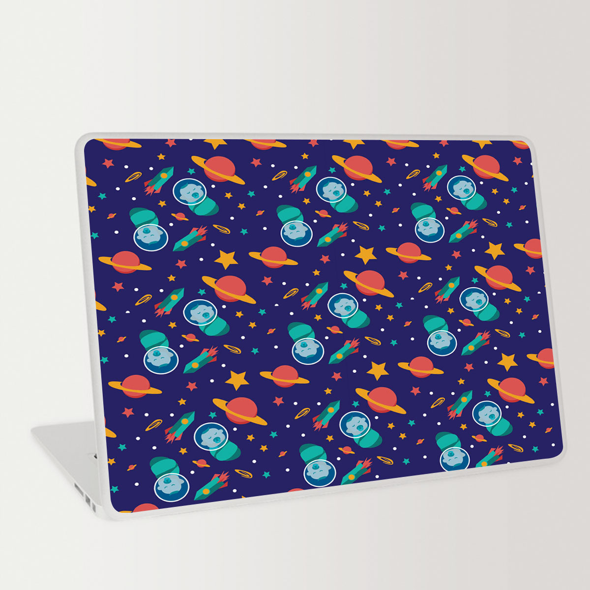 Galaxy Background With Baby Astronauts Laptop Skin