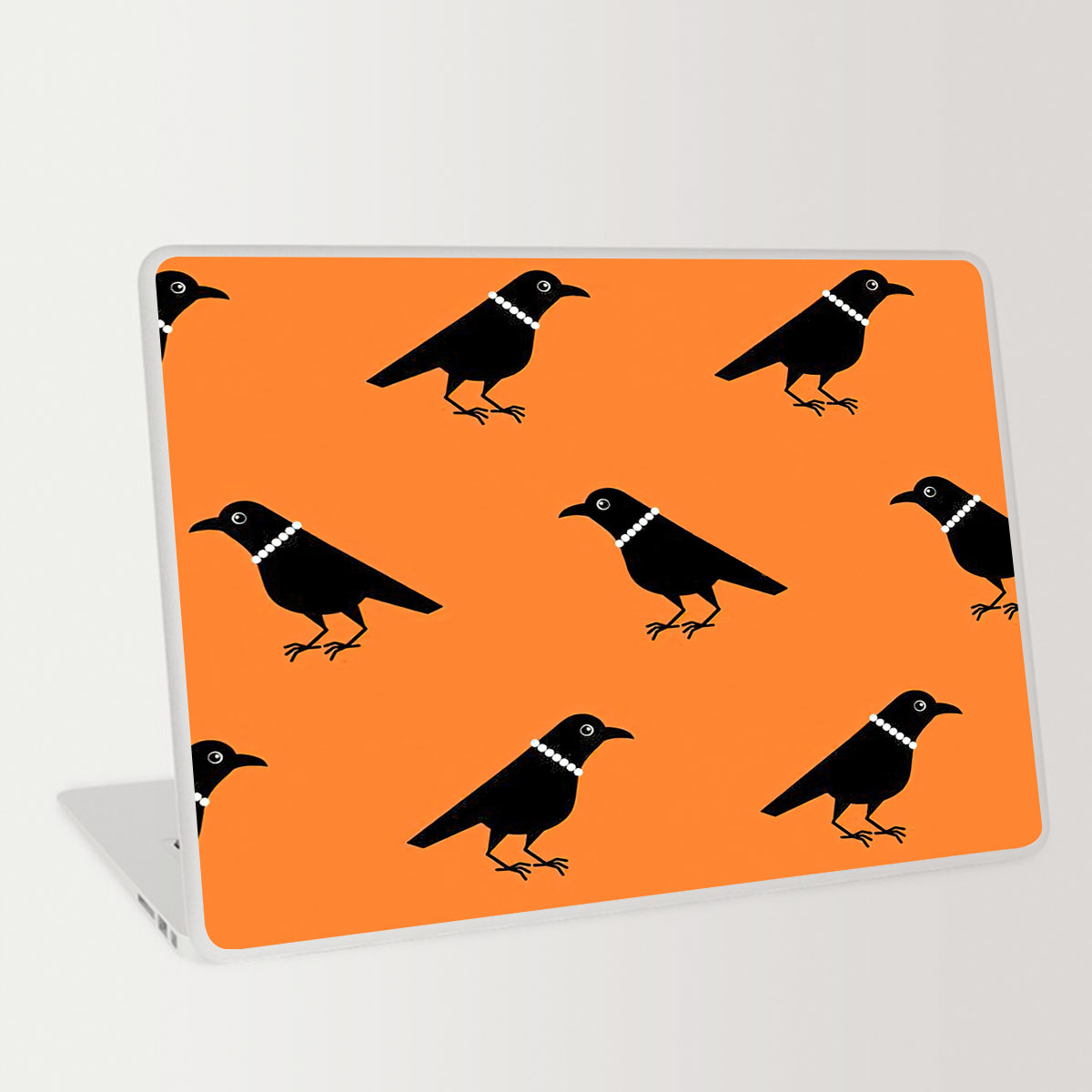 Lady Crow Orange Background Laptop Skin