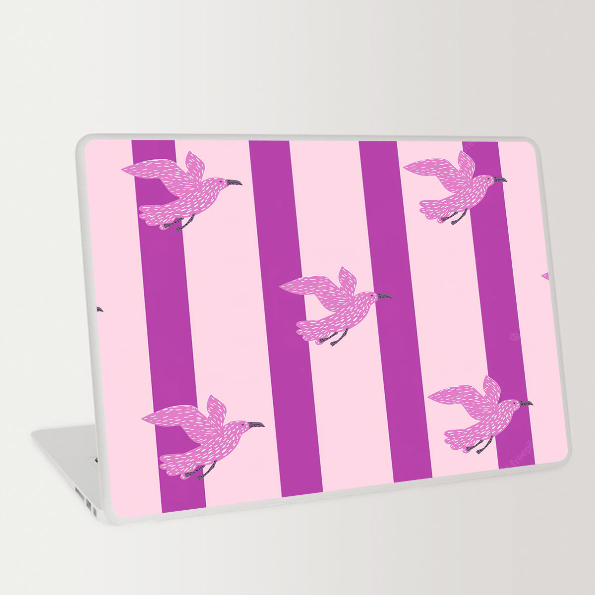 Pink Background Seagull Laptop Skin