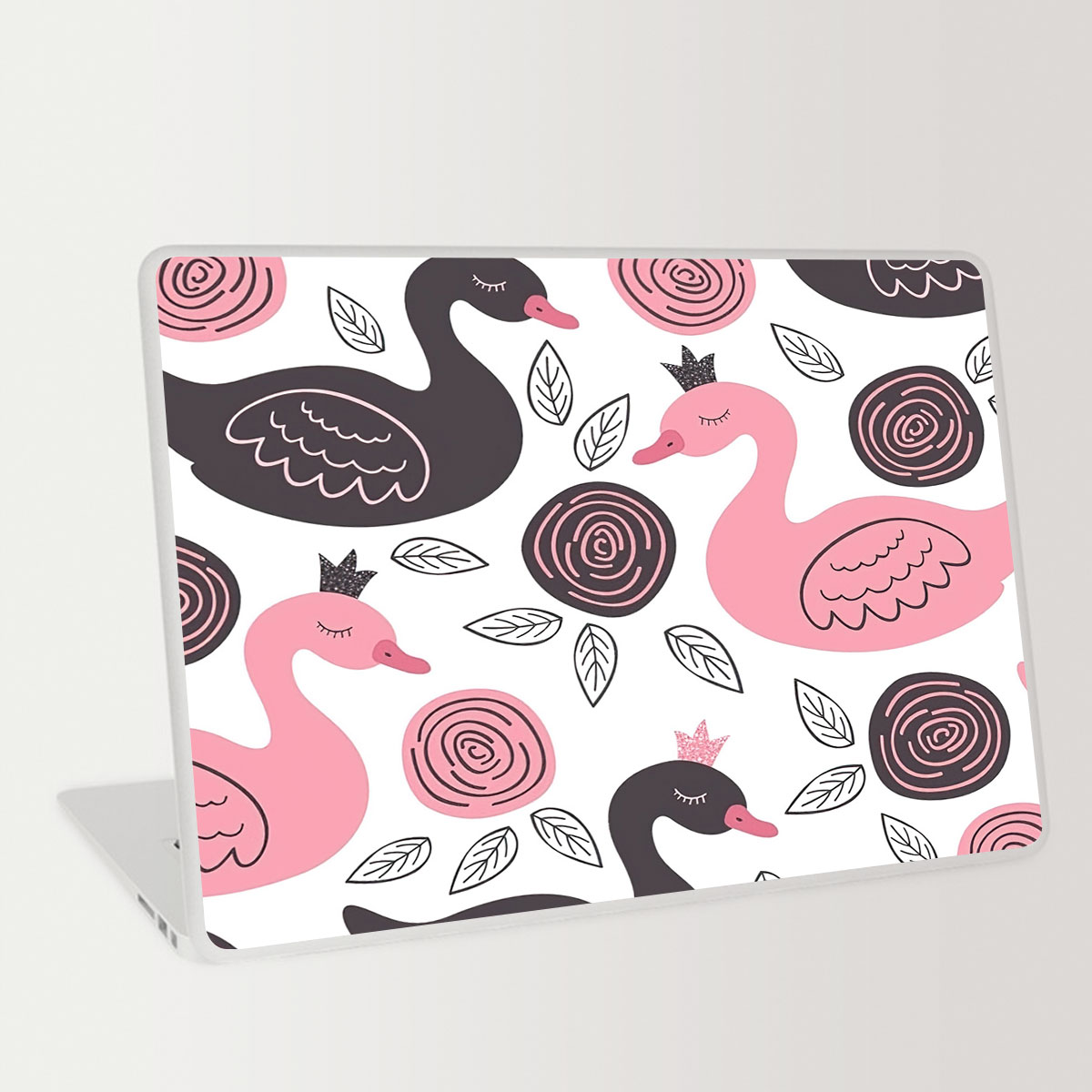 Pink Trippy Swan Laptop Skin