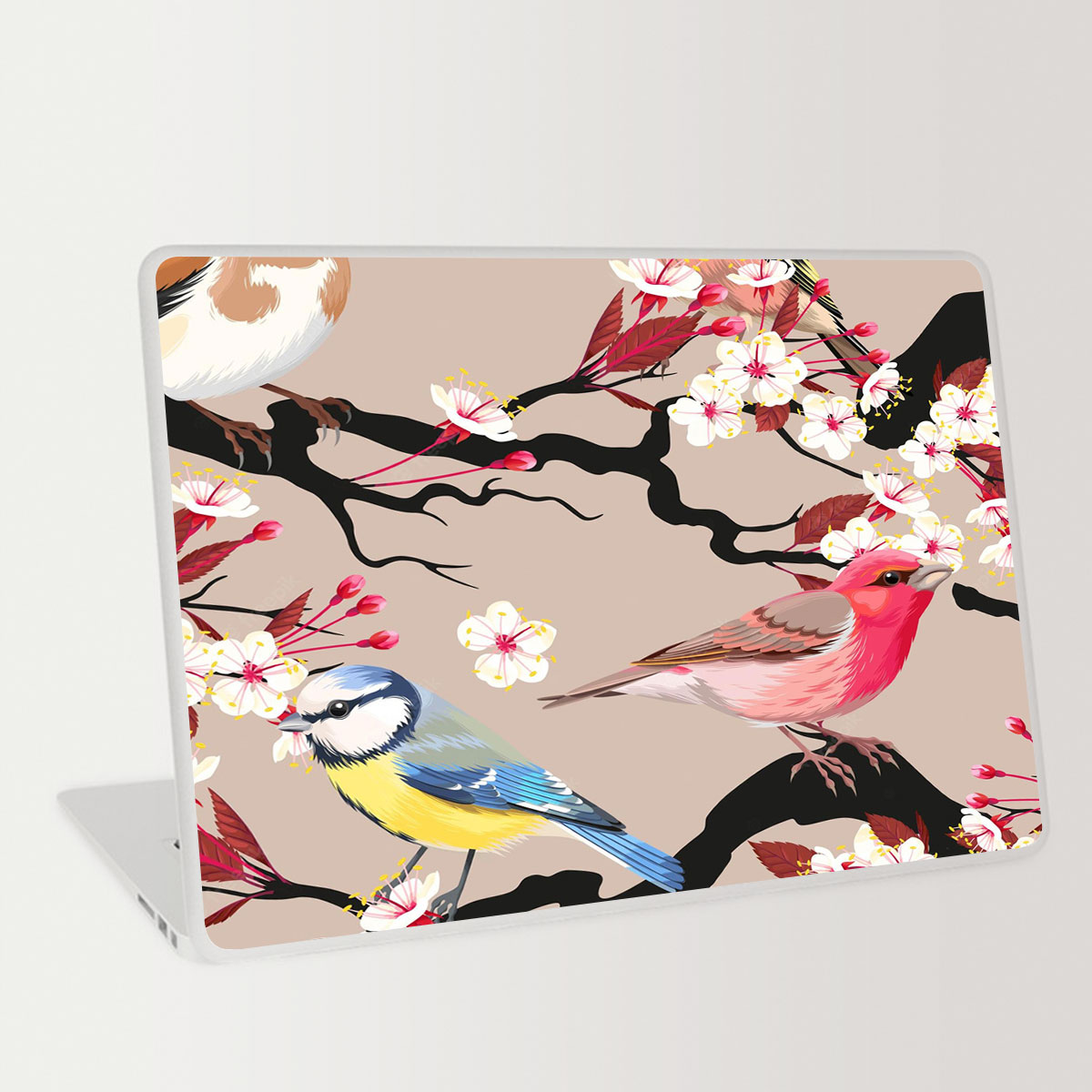 Spring Finch On Branches Laptop Skin