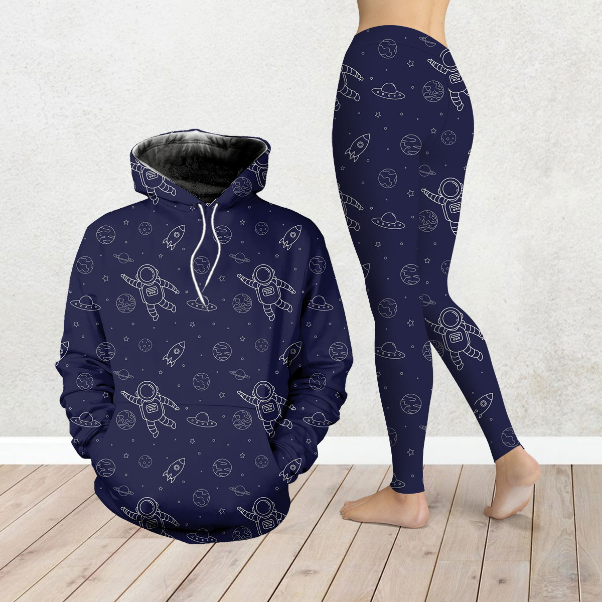 Astronaut And Outer Space Legging Hoodie Set