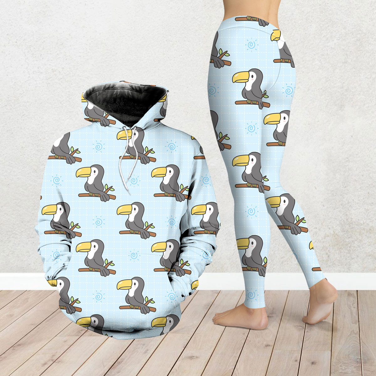 Coon Little Toucan On Branches Legging Hoodie Set