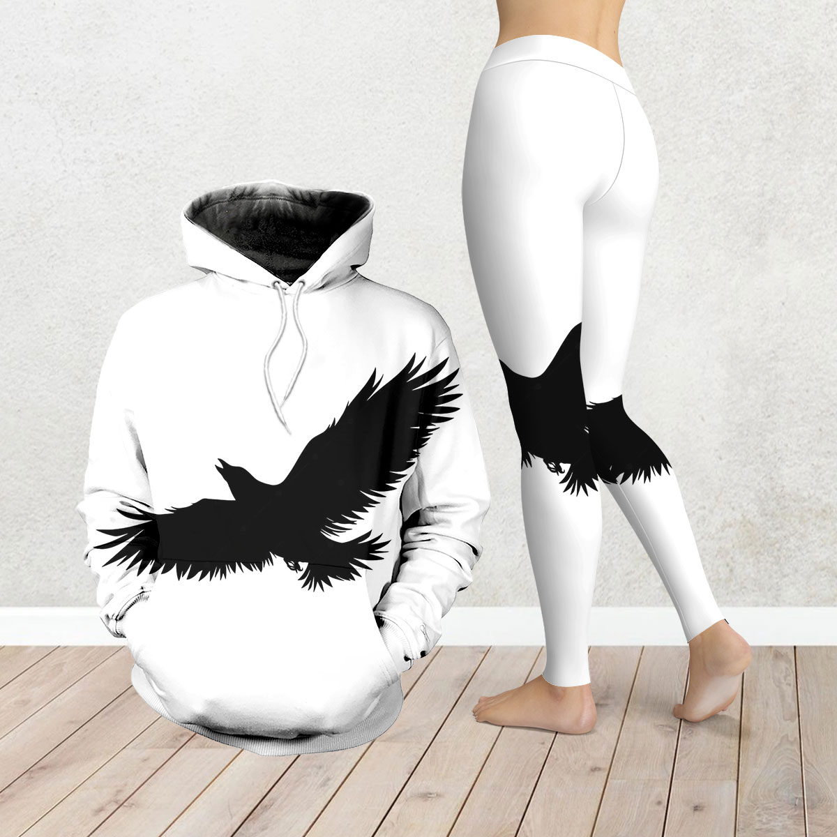 Iconic Flying Raven Legging Hoodie Set