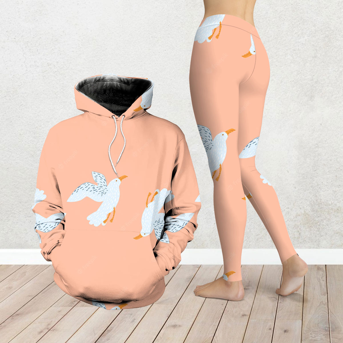 Up And Down Seagull Legging Hoodie Set