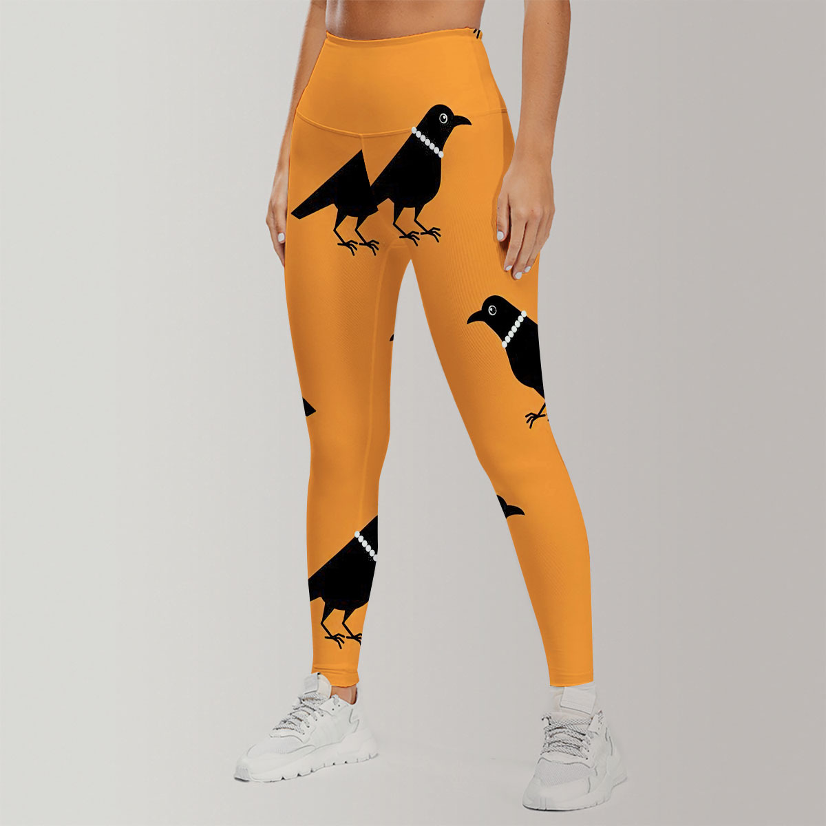 Lady Crow Orange Background Legging